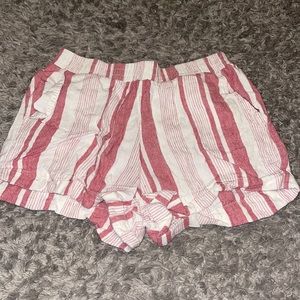 Pink and Cream stripped shorts